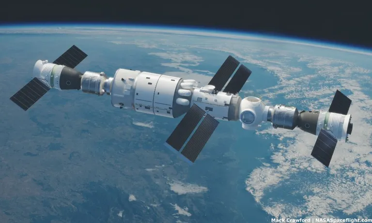 ภาพสถานีอวกาศเทียนกง (Tiangong) ภาพจาก nasaspaceflight