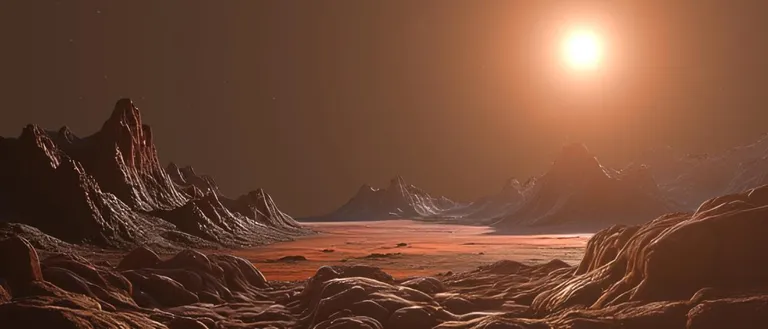 Recreation of the landscape of the exoplanet Barnard b orbiting its star ภาพจาก Gabriel Pérez/IAC