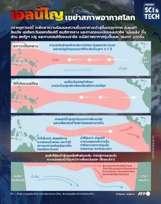 แผนภาพอธิบายปรากฏการณ์เอลนีโญ : ที่มาภาพ AFP
