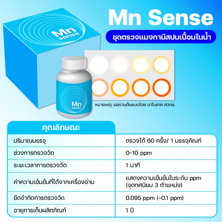 “Mn Sense” (Manganese Sense) ชุดตรวจการปนเปื้อนของแมงกานีส