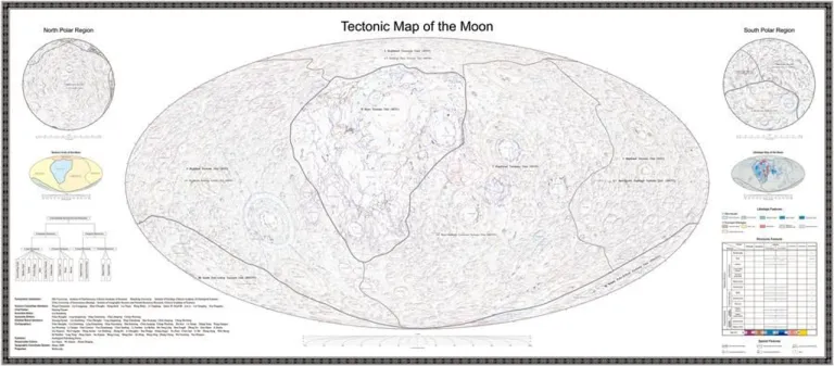 ภาพแผนที่ทางธรณีวิทยาของดวงจันทร์ ภาพจากสถาบันบัณฑิตวิทยาศาสตร์จีน