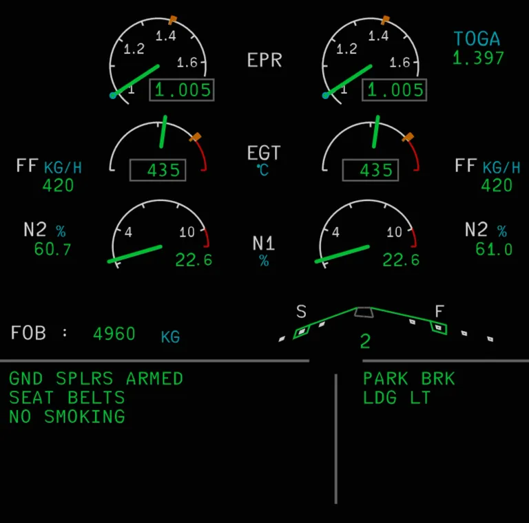 ระบบ ECAM ในเครื่องบิน Airbus ซึ่งทำงานคล้ายกับระบบ EICAS ของ Boeing