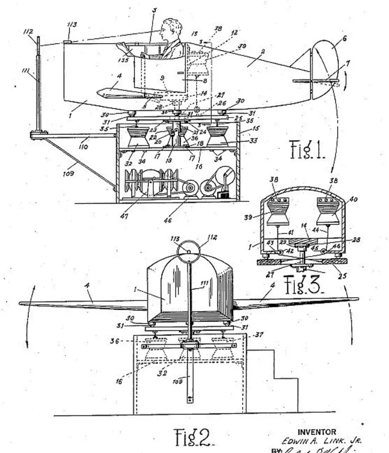 แบบแปลนของเครื่อง Link Trainer ซึ่งถูกออกแบบในช่วงปี 1930