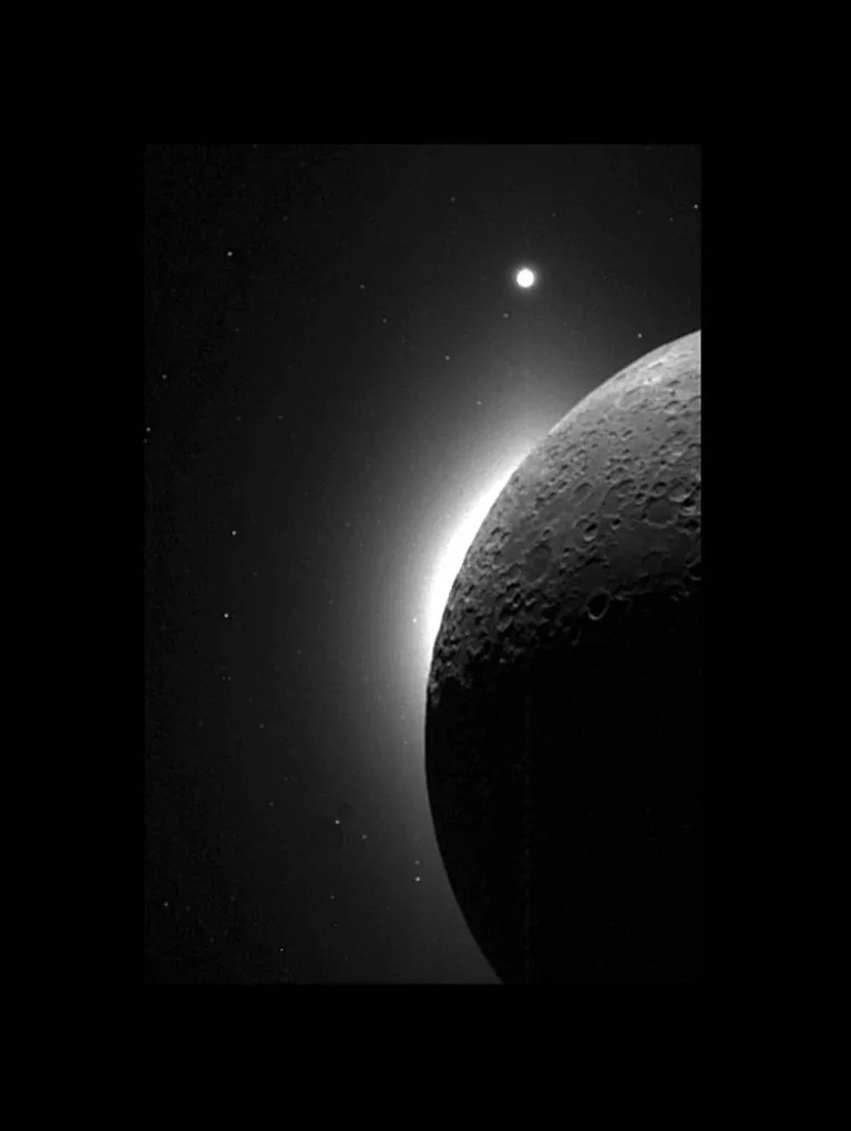 ภาพถ่ายแสงอาทิตย์ที่กระเจิงในชั้นบรรยากาศของดวงจันทร์ ที่มา NASA