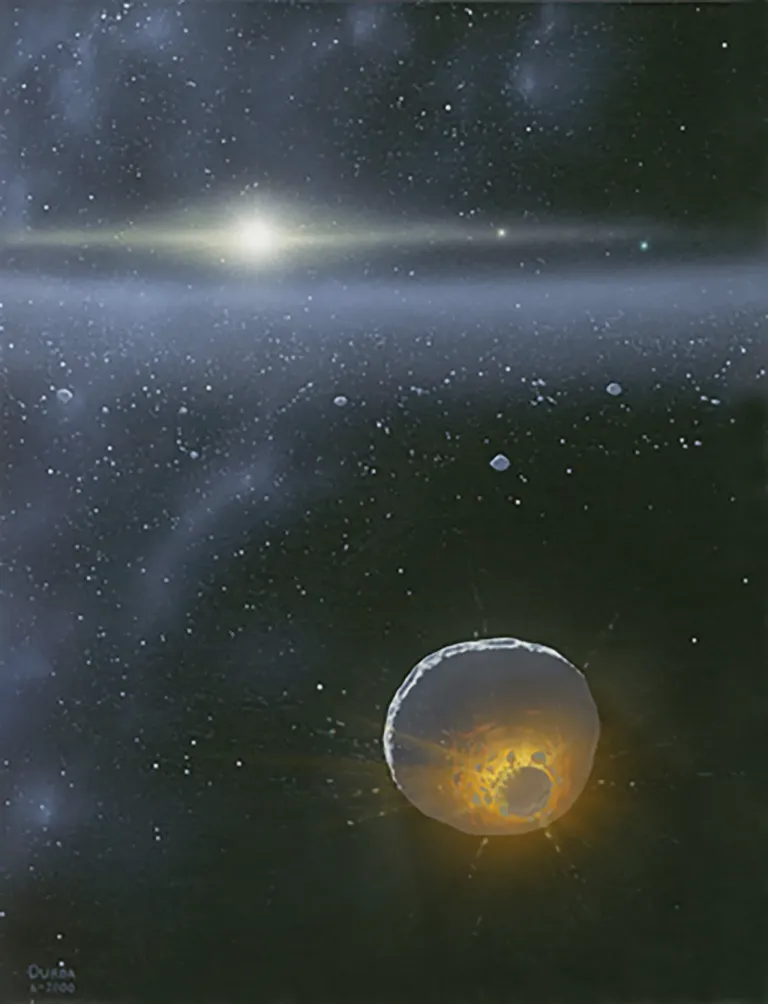 ภาพแนวคิดสภาพการเกิดเทหวัตถุภายในแถบไคเปอร์ ภาพจาก NASA