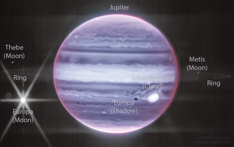 JupiterRing ดาวพฤหัส ภาพจาก NASA, ESA, CSA, STScI; Processing and License, Judy Schmidt.jpg