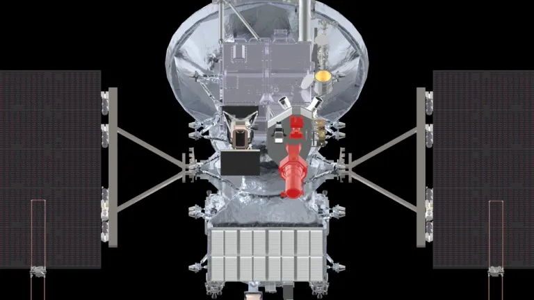 ภาพวาดตำแหน่งของกล้อง EIS บนยาน Europa Clipper ภาพจาก NASA