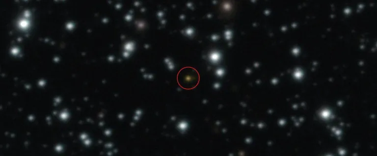 ภาพตำแหน่งการปะทุของรังสีแกมมา GRB 250702B บนท้องฟ้า ภาพจาก ESO