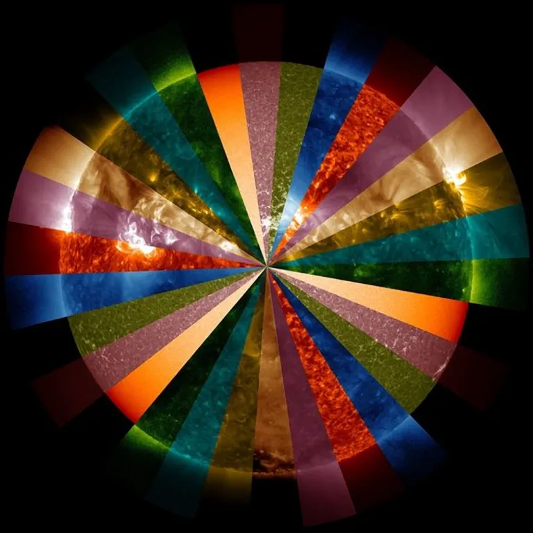 ภาพถ่ายดวงอาทิตย์ที่ย่านสีต่าง ๆ จากกล้อง Solar Dynamics Observatory