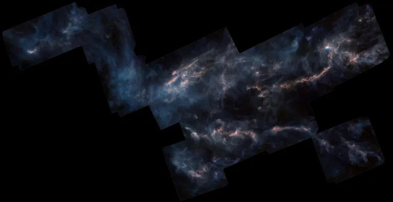 ภาพถ่ายโมเสก Taurus Molecular Cloud จากกล้องโทรทรรศน์อวกาศ Herschel