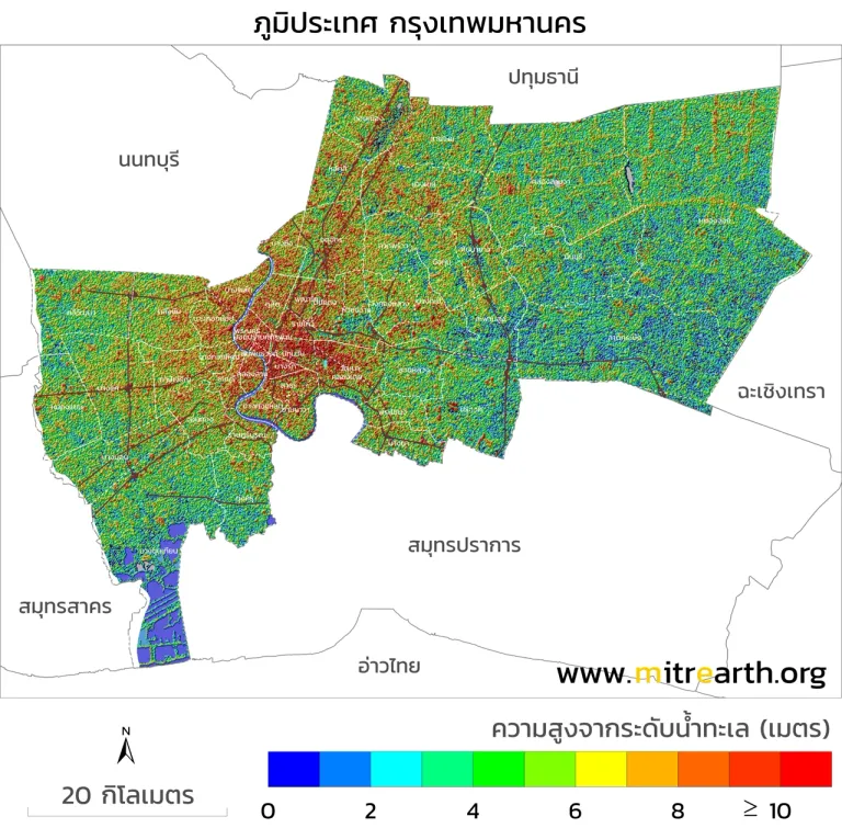 BANGKOK Flood Plain ภาพจาก Mitrearth