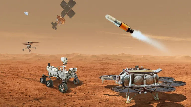 ภาพรวมของโครงการนำตัวอย่างดินดาวอังคารกลับสู่โลกของ NASA ที่ร่วมกับ ESA จะเห็นได้ว่าจากภาพรวมของโครงการเก่ามีความซับซ้อนของยานอวกาศและการดำเนินงานที่สูงมาก