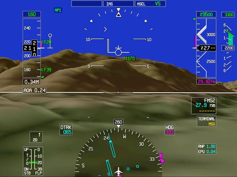 จอระบบ Synthetic Vision System ของบริษัท Honeywell