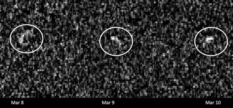 ภาพถ่ายเรดาห์ของดาวเคราะห์น้อย Apophis จากระยะห่าง 17 ล้านกิโลเมตร