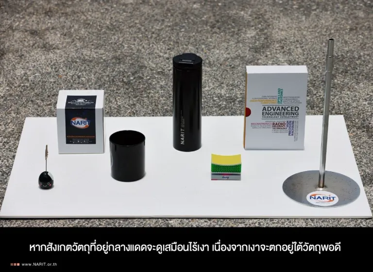“ดวงอาทิตย์ตั้งฉาก” ทำให้วัตถุเสมือนไร้เงา ภาพจาก สดร.