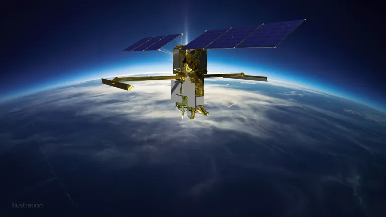 ภาพวาดของดาวเทียม SWOT ภาพจาก NASA_JPL