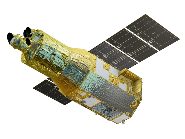 ภาพวาดของกล้องโทรทรรศน์อวกาศ XRISM ภาพจาก ESA