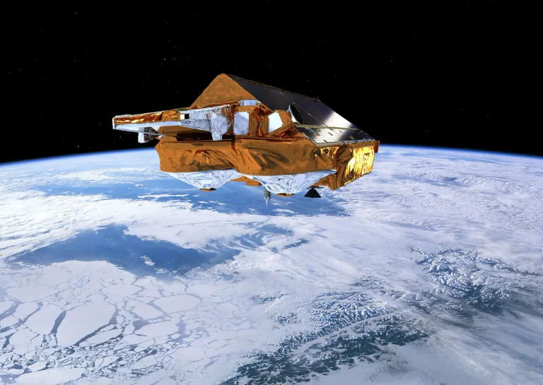 ภาพวาดดาวเทียม CryoSat ภาพจาก ESA