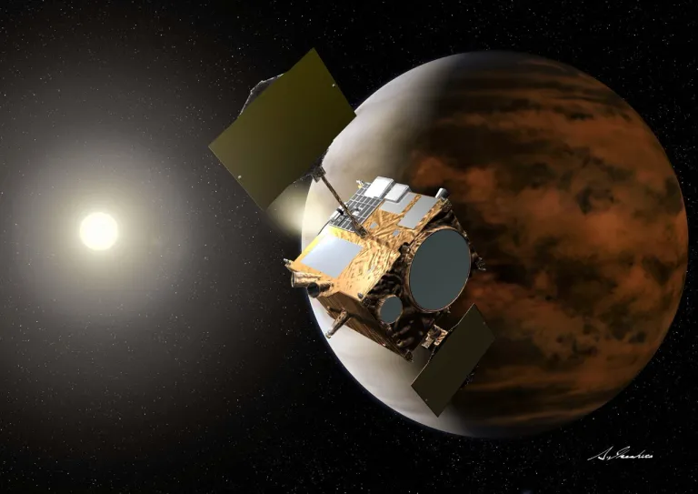 ภาพวาดของยาน Akatsuki ที่โคจรรอบดาวศุกร์ ภาพจาก JAXA