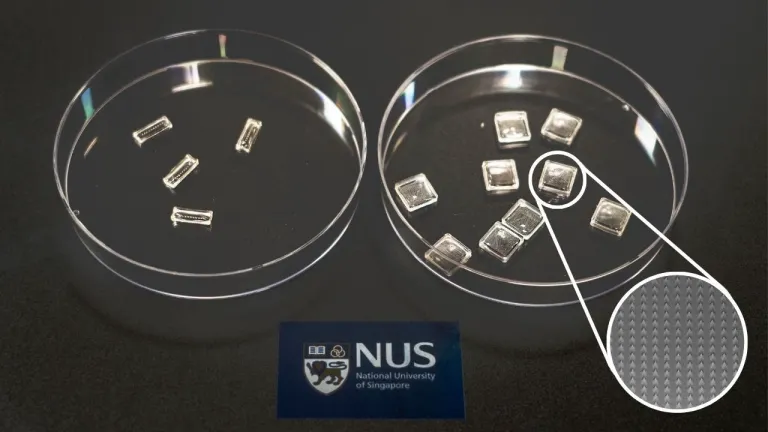 ภาพขยายลักษณะของ ปุ๋ยแผ่นแปะ แบบ Microneedle