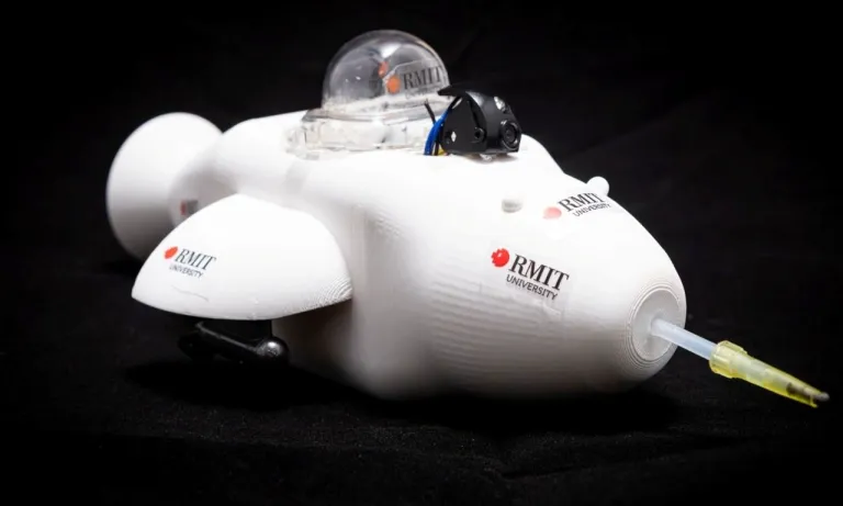 &ldquo;หุ่นยนต์โลมา&rdquo; (Electronic Dolphin) ภาพจาก Peter Clarke, RMIT University
