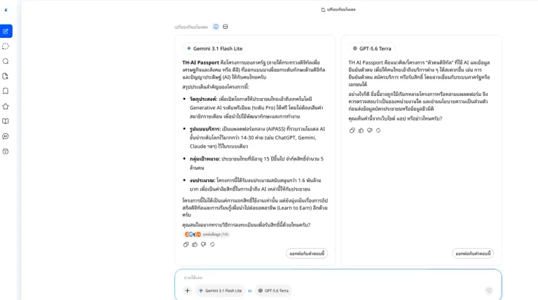 การเปรียบเทียบของ 2 โมเดล ที่ได้คำตอบที่แตกต่างกัน