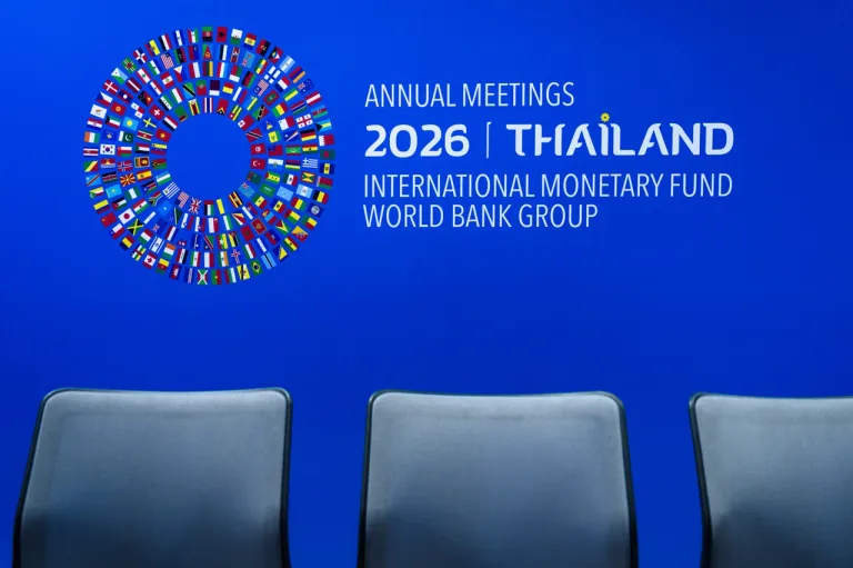 งาน World Bank Flagship &ldquo;Small AI: More and Better Jobs&rdquo; ระหว่างการประชุมประจำปี IMF และ World Bank Group 2026 ณ กรุงเทพมหานคร ภาพจาก AFP