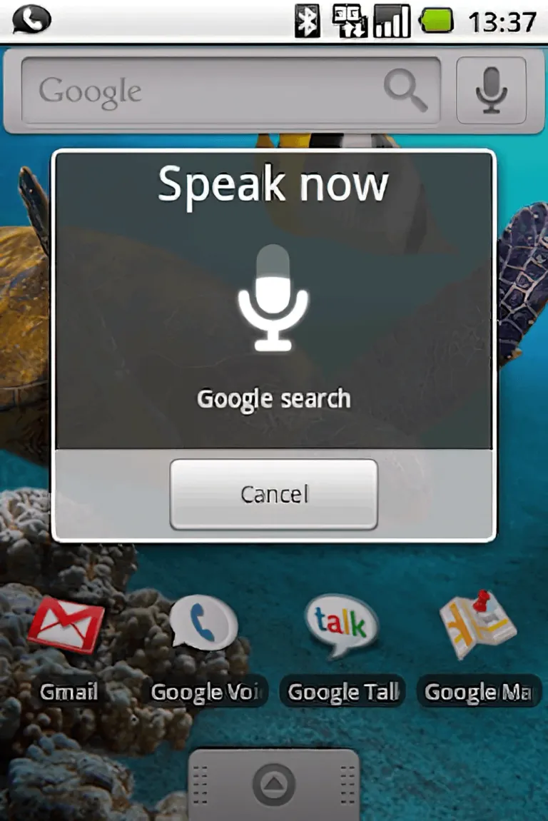 หน้าตาของ Google Voice Search ในยุคแรก (ภาพจาก: Google)