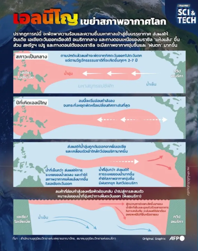 แผนภาพอธิบายปรากฏการณ์เอลนีโญ : ที่มาภาพ AFP