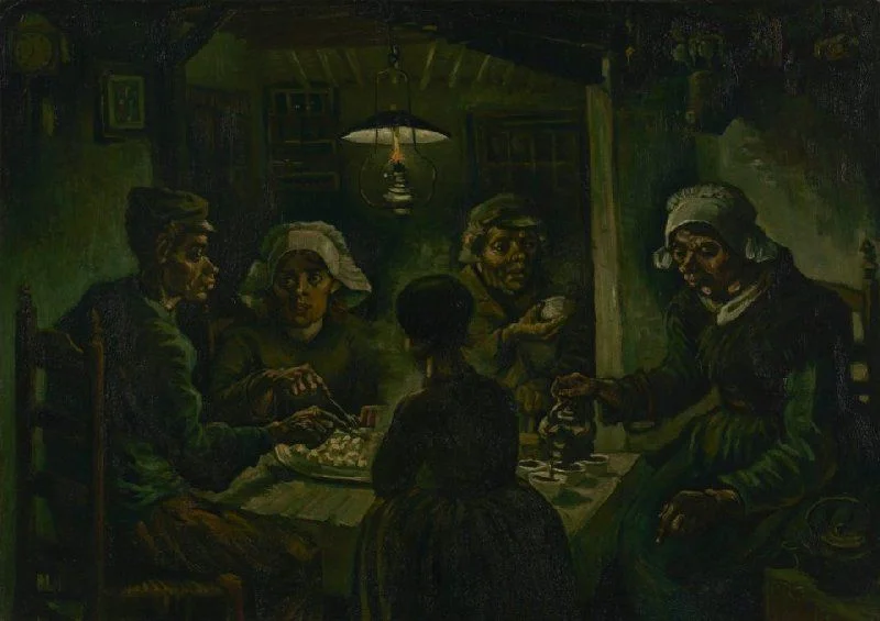ภาพวาดคนกินมันฝรั่ง [เครดิต: Vincent van Gogh, The Potato Eaters, Nuenen, April-May 1885, Van Gogh Museum, Amsterdam (Vincent van Gogh Foundation)]