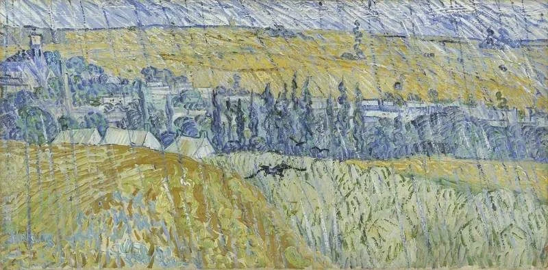 ภาพวาดสายฝน, โอแวร์ [เครดิต: Vincent van Gogh, Rain, Auvers, Auvers-sur-Oise, 1890, National Museum Cardiff, Cardiff]