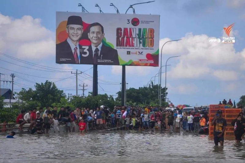 สภาพน้ำท่วมในอินโดนีเซีย