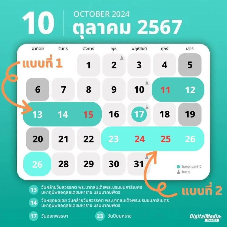 Travel calendar for Oct 2024