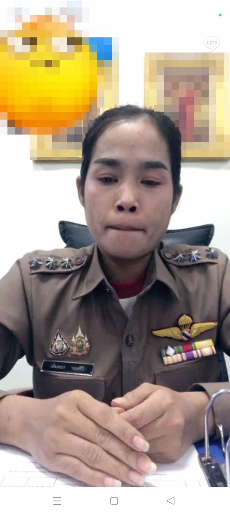 ภาพบันทึกหน้าจอแสดงภาพคนร้ายแก๊งคอลเซนเตอร์