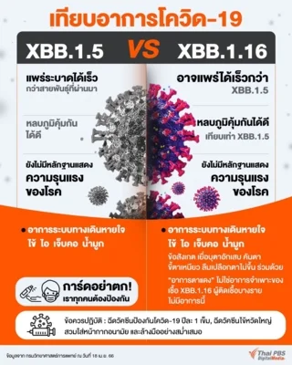 เทียบอาการโควิด-19 สายพันธุ์ XBB.1.5 vs XBB.1.16