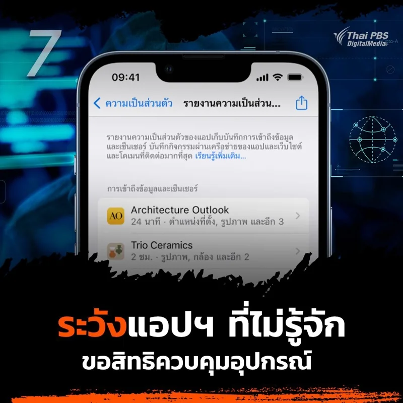 7. ระวังการติดตั้งแอปพลิเคชัน ที่มีการขออนุญาตให้ติดตั้งแอปพลิเคชันที่ไม่รู้จัก หรือไฟล์ที่อาจเป็นอันตราย