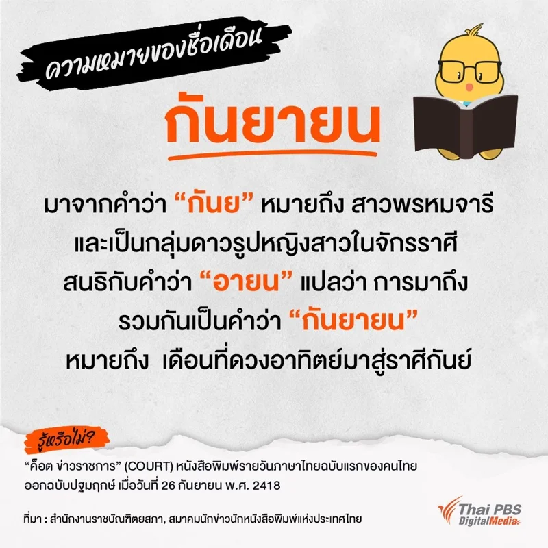 ความหมายเดือนกันยายน