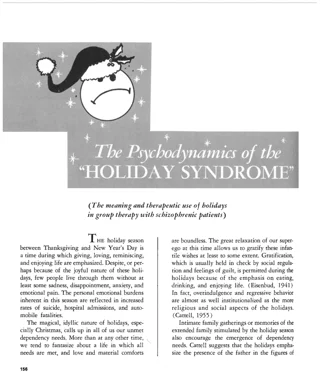 บทความวิชาการที่กล่าวถึง HOLIDAY SYNDROME