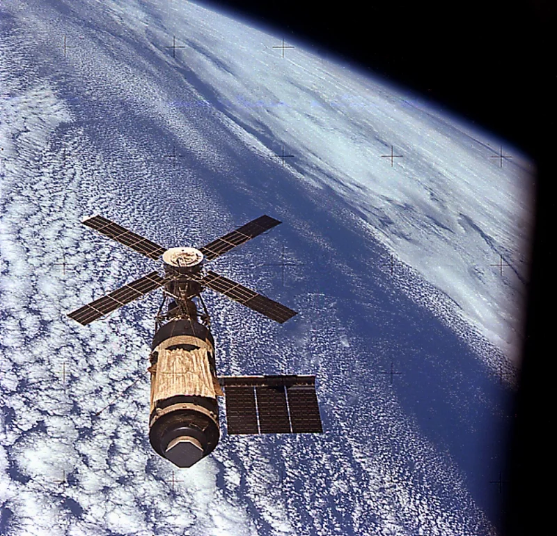 ภาพถ่ายสถานีอวกาศ Skylab จากยานอะพอลโล