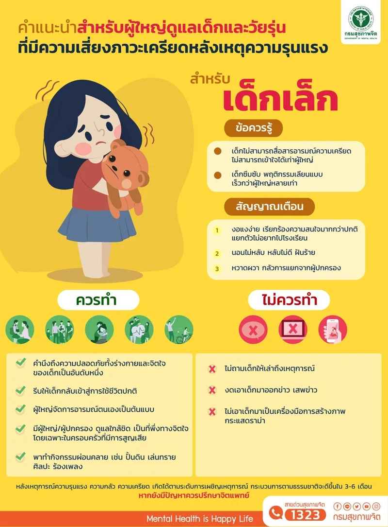 คำแนะนำสำหรับผู้ใหญ่ในการดูแลเด็กจากกรมสุขภาพจิต