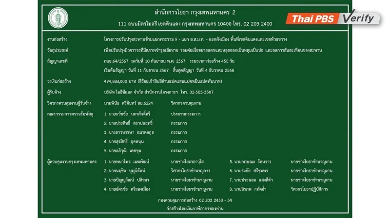 ภาพแสดงโครงการปรับปรุงสะพานข้ามแยกพระราม 9