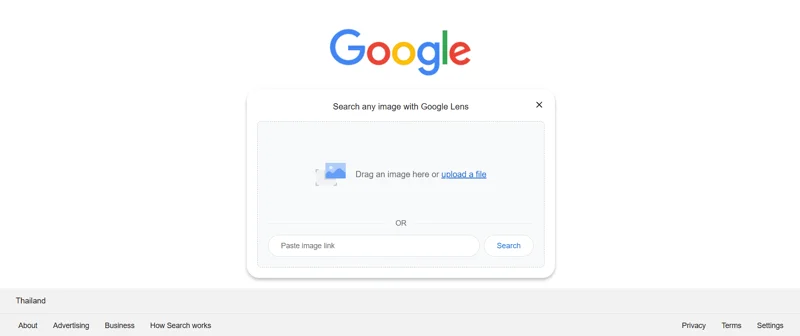 ภาพตัวอย่างเครื่องมือตรวจสอบรูปภาพด้วย Google Lens
