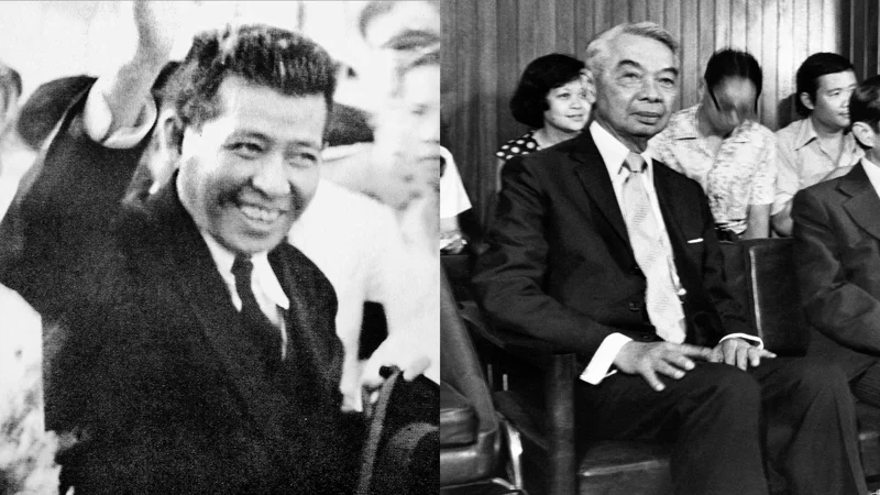 ปรีดี (ซ้าย) และม.ร.ว.เสนีย์ ผู้นำขบวนการเสรีไทยฝั่งไทยและสหรัฐ ตามลำดับ (ภาพจาก: AFP)