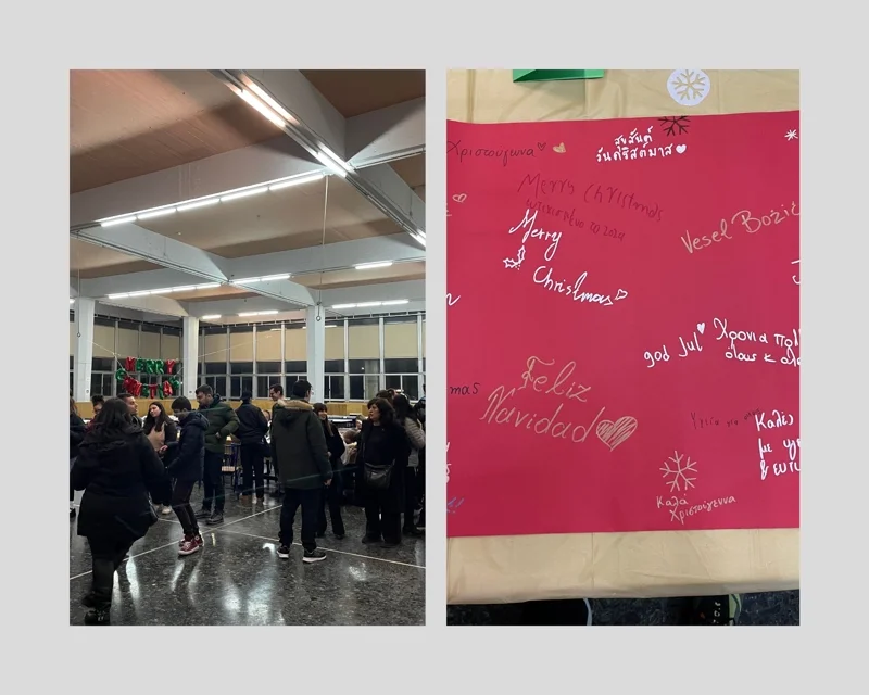 งานทำการ์ดวันคริสต์มาสที่ ESN Thessaloniki จัดร่วมกับบ้านเด็กออทิสติก เมื่อวันที่ 21 ธ.ค. 66 (มีใครเห็นอะไรเด่นขึ้นมาทางภาพด้านขวาไหมครับ ?)